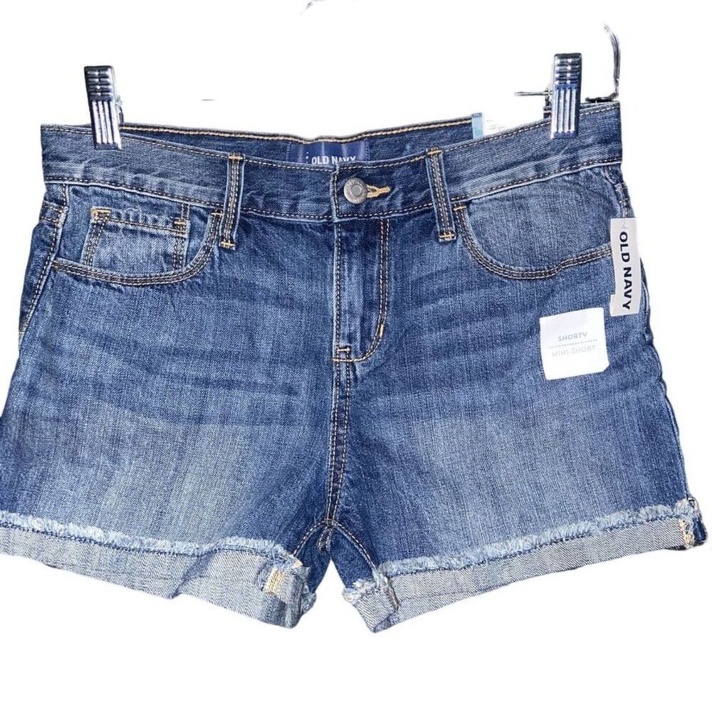 Old Navy Denim Shorts Girls 14 Reg Cuff Hem NWT
